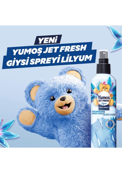 Jet Fresh Giysi Spreyi Lilyum 200 Mlx1+Yumoş Konsantre Çamaşır Yumuşatıcısı Lilyum 1440 Mlx1