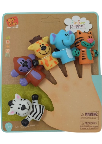 PopŞeker Finger Puppet 5 Hayvanlı Parmak Kuklası Oyuncak Parmak Kuklaları