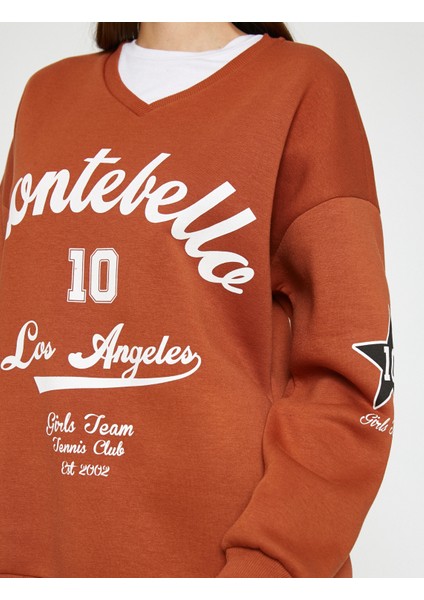 Kolej Baskılı Sweatshirt Oversize indirimleri