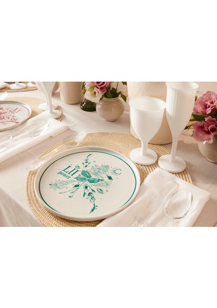 Lucra Charm Collection Düz Servis Tabağı Set 25CM