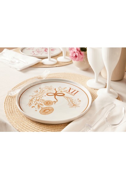 Lucra Charm Collection Düz Servis Tabağı Set 25CM