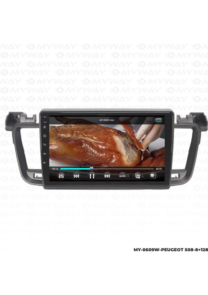 Peugeot 508 Android Carplay Multimedya Navigasyon Ekran Teyp 8GB+128GB