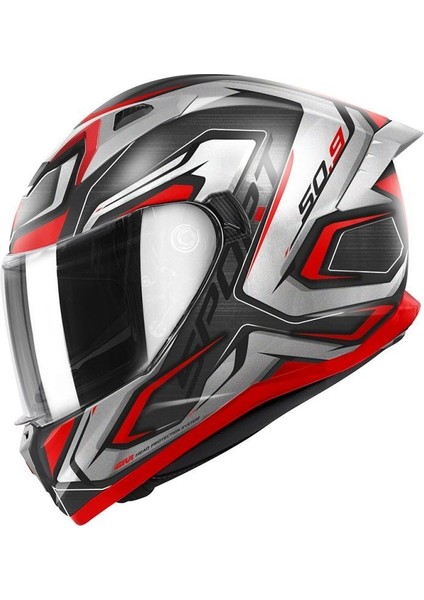 Gıvı 50.9 Atomıc Mat Siyah-Gri-Kırmızı Kask (Gri+Şeffaf Cam) fiyatları