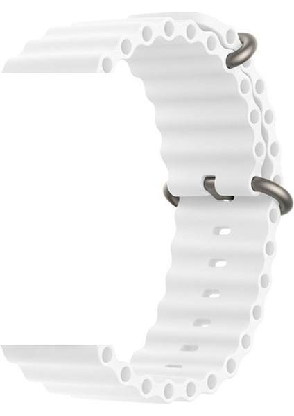 Apple Watch 7 45MM Kordon Yeni Dizayn Silikon HS05 Beyaz