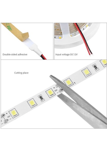 Şerit LED Işık Iç Ortam Beyaz 12 Volt 5 Metre