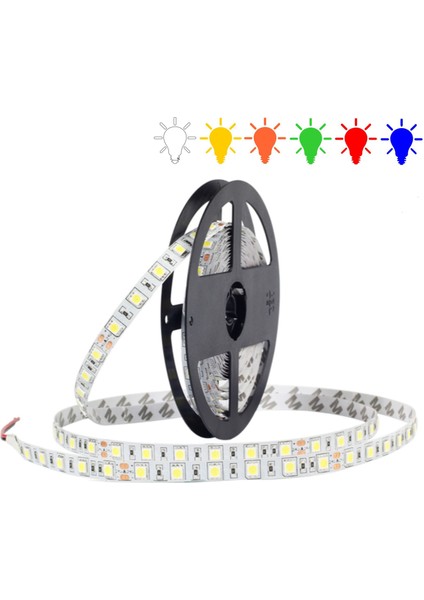 Şerit LED Işık Dış Ortam Beyaz 24 Volt 5 Metre
