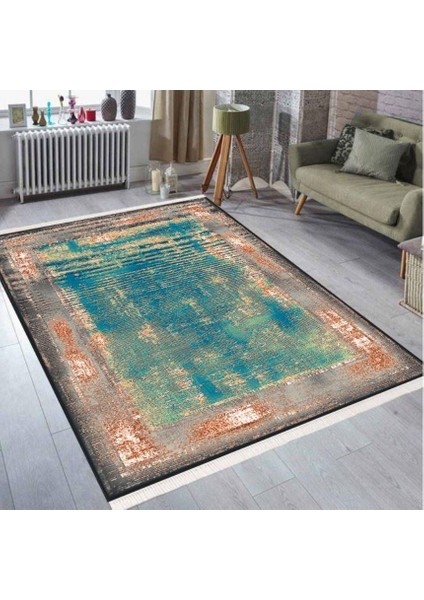 Pvc Taban Makinede Yıkanabilir Dekaratif Salon Mutfak Yatak Odası Halısı CK-504