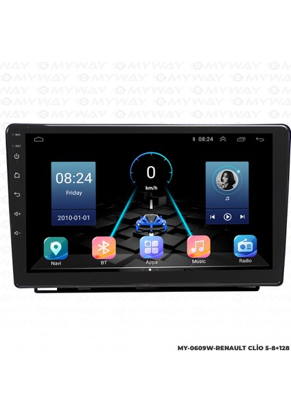 Renault Clıo 5 Android Carplay Multimedya Navigasyon Ekran Teyp 8GB+128GB