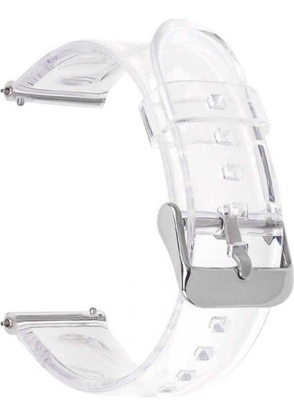 Casestreet Samsung Galaxy Watch 5 44MM Kordon Metal Tokalı Şeffaf Silikon Krd 13 Şeffaf