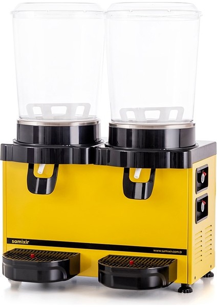 Samixir Twin Panoramik Analog 10+10 Lt Soğutuculu İçecek Dispenseri Makinesi MM20-AY fiyatları