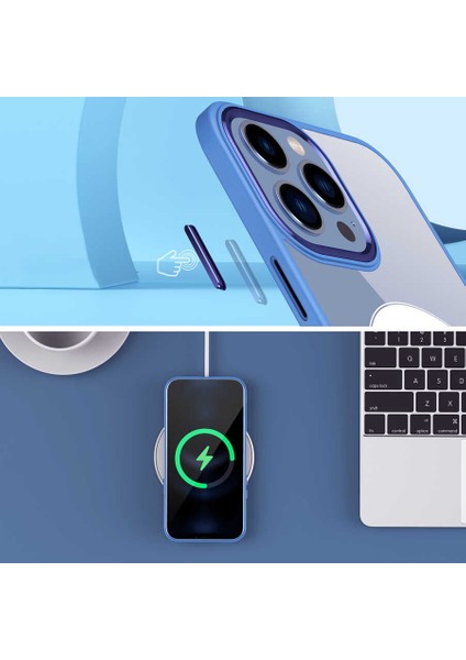 Apple iPhone 14 Pro Max Kılıf Wireless Şarj Özellikli Buttom Magsafe Silikon Kapak Lacivert fiyatları
