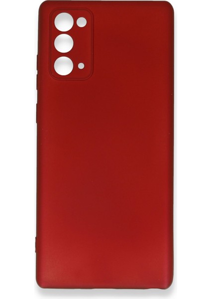 Samsung Galaxy Note 20 Kılıf Premium Rubber Silikon - Bordo