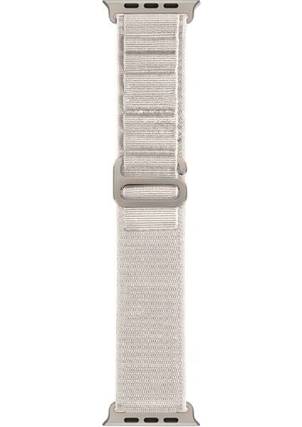 Apple Watch 4 5 42MM Kordon Ayarlanabilir Kumaş HS06 Bej