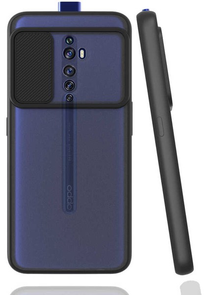 Oppo Reno 2z Kılıf Kamera Lens Korumalı Sürgülü Slayt Kılıf