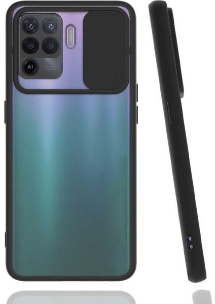 Oppo Reno 5 Lite Kılıf Kamera Lens Korumalı Sürgülü Slayt Kılıf