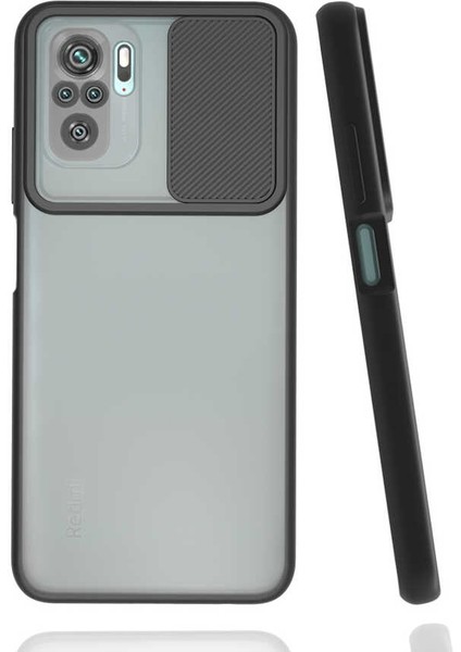 Xiaomi Redmi Note 10 Kılıf Kamera Lens Korumalı Sürgülü Slayt Kılıf