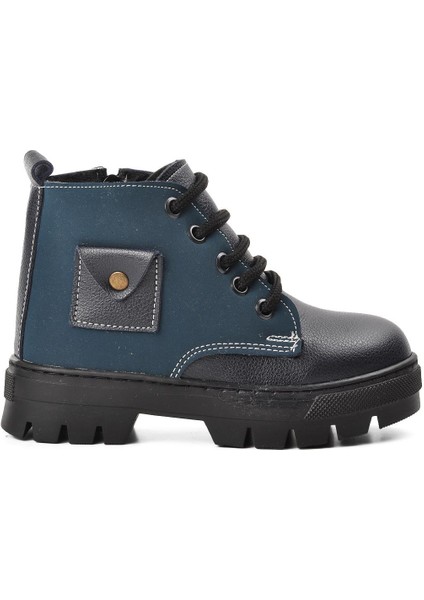 Arz 2301003-P Lacivert-Petrol Içi Kürklü Fermuarlı Çocuk Bot fiyatları