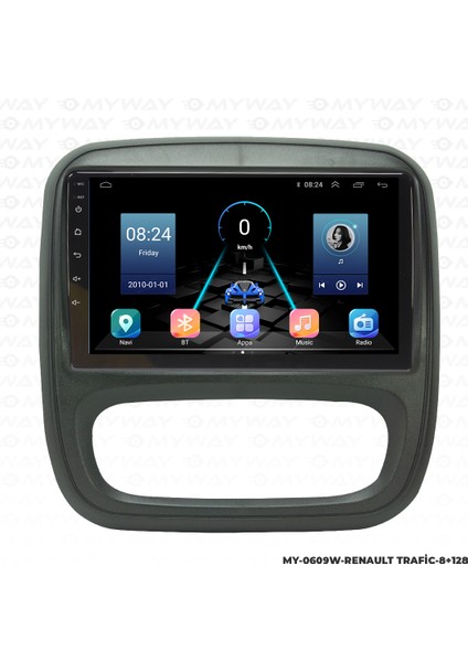 Renault Trafıc Android Carplay Multimedya Navigasyon Ekran Teyp 8GB+128GB