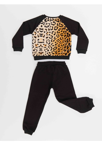 Peluş Leopar Kız Çocuk Eşofman Takım fırsatları