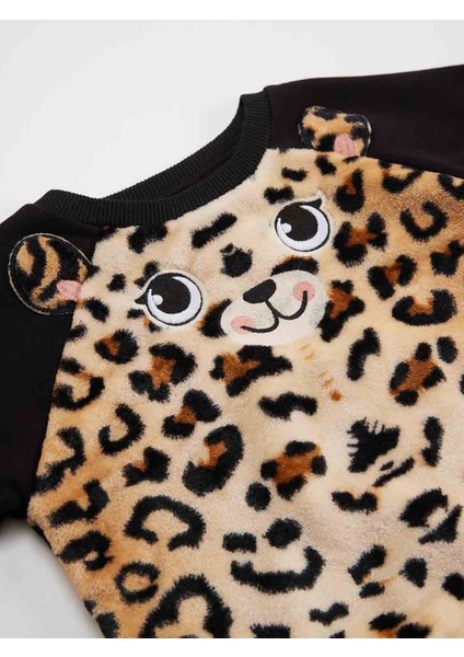 Peluş Leopar Kız Çocuk Eşofman Takım indirimleri