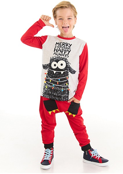 Yılbaşı Canavarı Erkek Çocuk Pantolon Takım