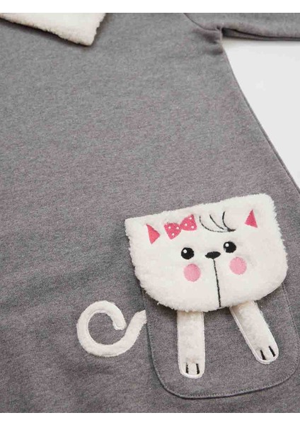 Şal Yaka Kedi Cepli Kız Çocuk Elbise indirimleri