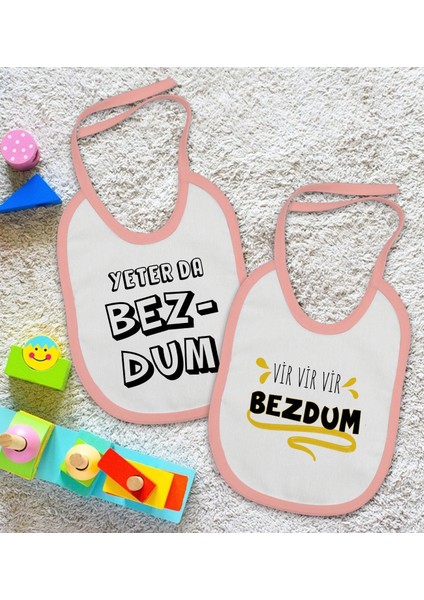 Kids Bezdum Tasarımlı 2’li Pembe Mama Önlüğü-1 fiyatları