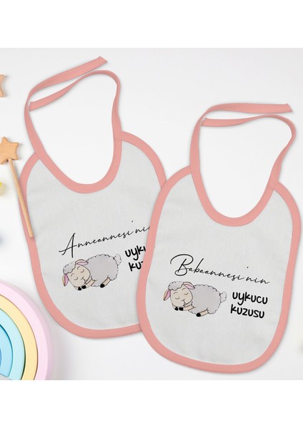 Kids Anneanne ve Babaanne Tasarımlı 2’li Pembe Mama Önlüğü-1