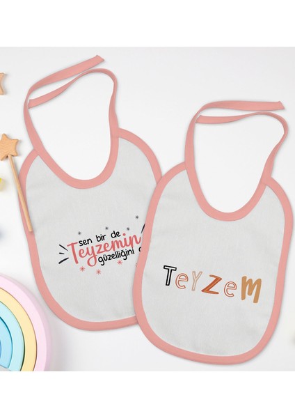 Kids Teyze Tasarımlı 2’li Pembe Mama Önlüğü-3