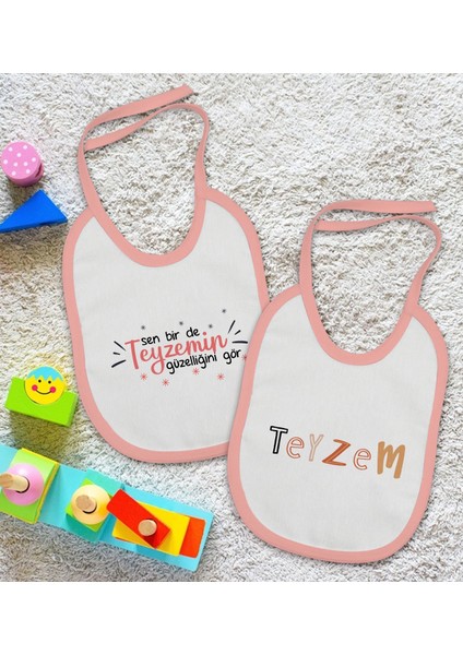 Kids Teyze Tasarımlı 2’li Pembe Mama Önlüğü-3 fiyatları