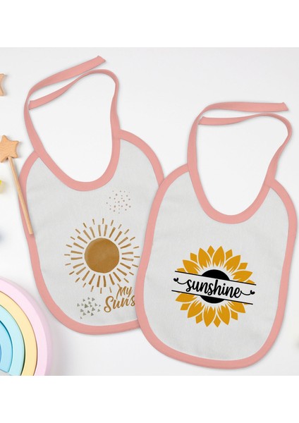 Kids Sunshine Tasarımlı 2’li Pembe Mama Önlüğü-1