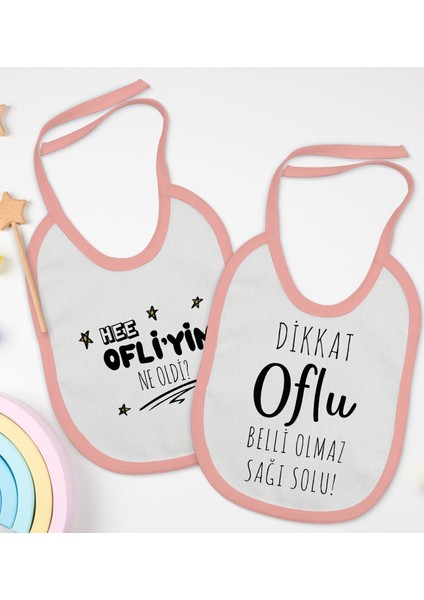 Kids Oflu Tasarımlı 2’li Pembe Mama Önlüğü-1