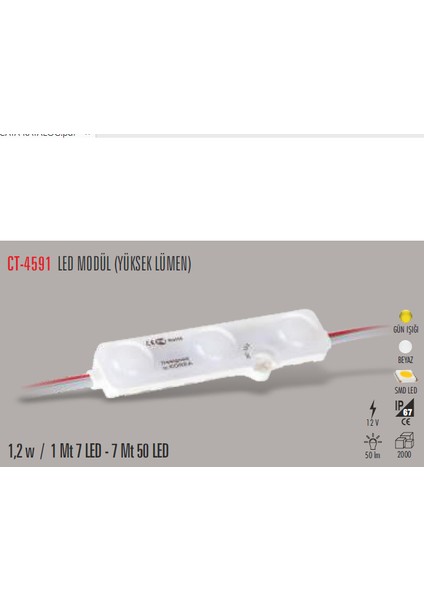 CT-4591 1,2W Günışığı Modül Led (50 Adet)