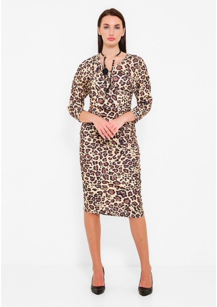 Kadın Uzun Kollu Desenli Elbise fiyatları