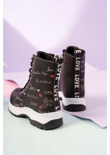 Termo Taban Baskılı Siyah Çocuk Bot