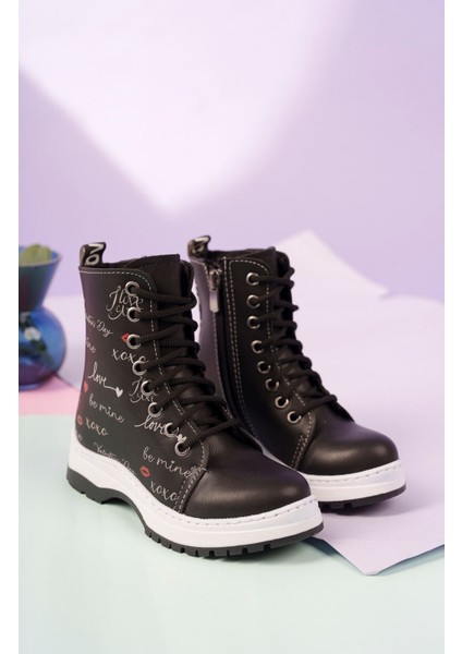 Termo Taban Baskılı Siyah Çocuk Bot modelleri