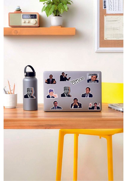 Ofis Temalı Laptop Notebook Tablet Sticker Set 2 Uyumlu