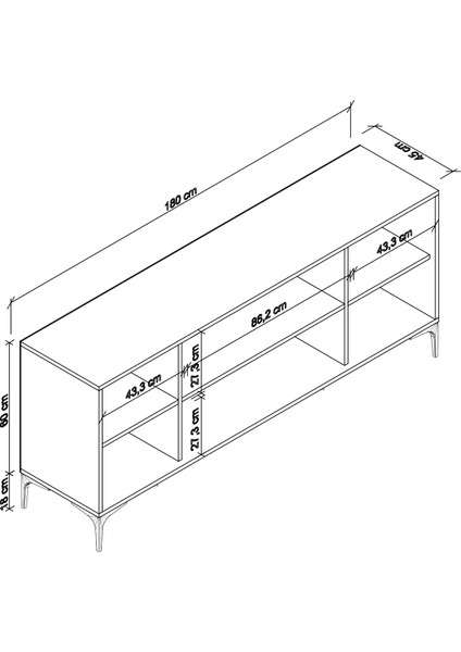 Eylül Modern Konsol 180 cm Sepet-Beyaz fırsatları