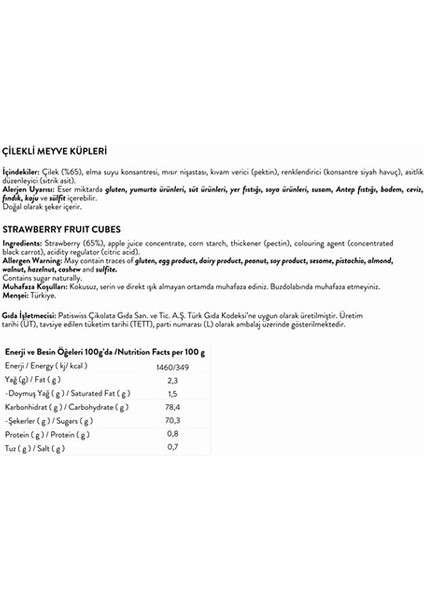 Karışık Meyve Küpleri 56g x 3 Adet modelleri