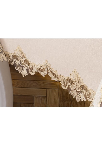 Anka Güpürlü Keten Krem Sofra Takımı 8 Kişilik 160X230 cm 17 Prç - 1219 modelleri