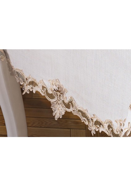 Henna Güpürlü Keten Krem Sofra Takımı 8 Kişilik 160X230 cm 17PRÇ - 1220 fiyatları