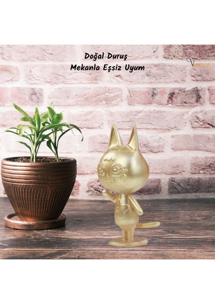 Dekoratif Küçük Kedi Biblo Heykel El Yapımı Hediyelik Süs Eşyası Sevimli Model Tasarım Ürünü