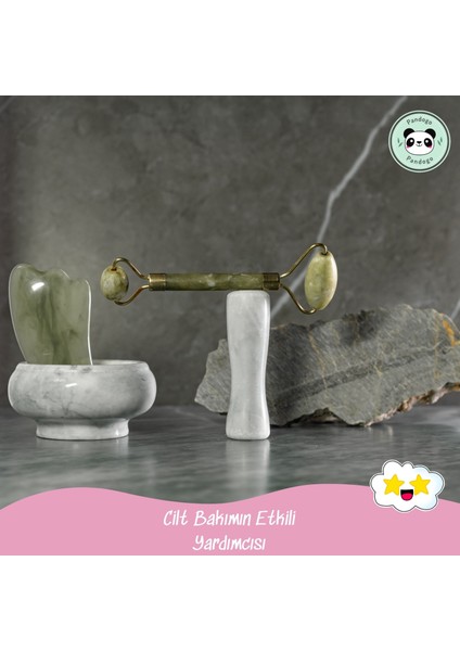 Jade Roller Cilt Masaj Aleti Çift Taraflı Doğal Yeşim Taşı fırsatları