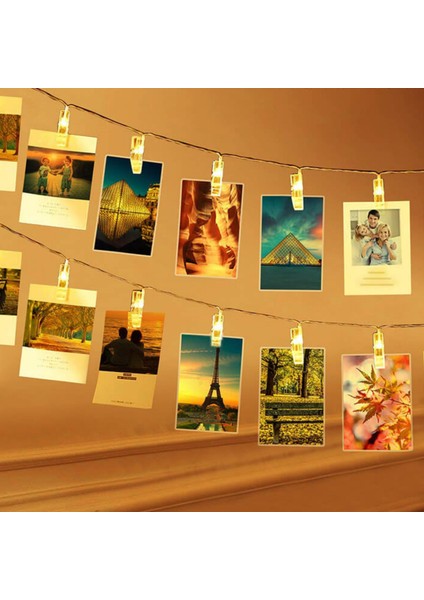 LED Mandal Işık Mandal LED Fotoğraf Aydınlatması LED 1,5m 10 Adet LED Pilli