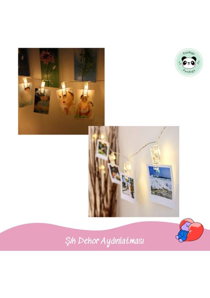 LED Mandal Işık Mandal LED Fotoğraf Aydınlatması LED 1,5m 10 Adet LED Pilli modelleri