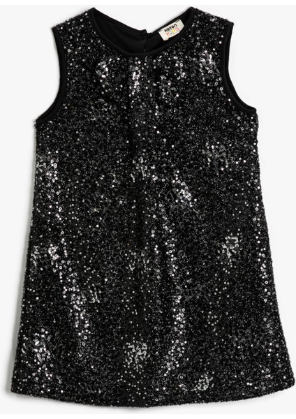 Pul Payet İşlemeli Abiye Elbise Kolsuz