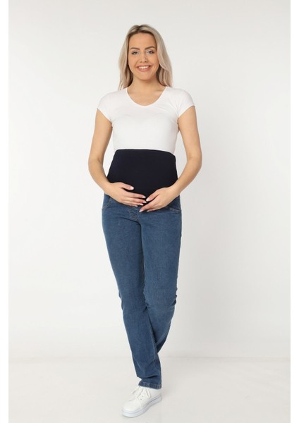 Boru Paça Hamile Kot Pantolon