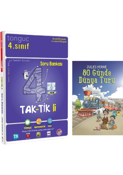 Tonguç Akademi 4. Sınıf Taktikli Soru Bankası ve 4. Sınıflara Yönelik 80 Günde Dünya Turu Okuma Kitabı