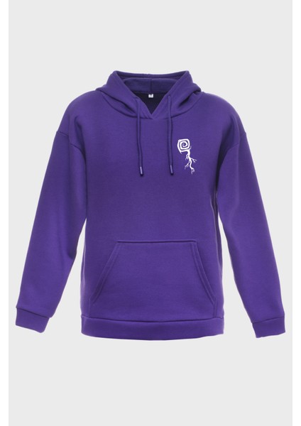 Radici Minimal Baskili Kapüşonlu Üç iplik Sweatshirt Oversize Hoodie