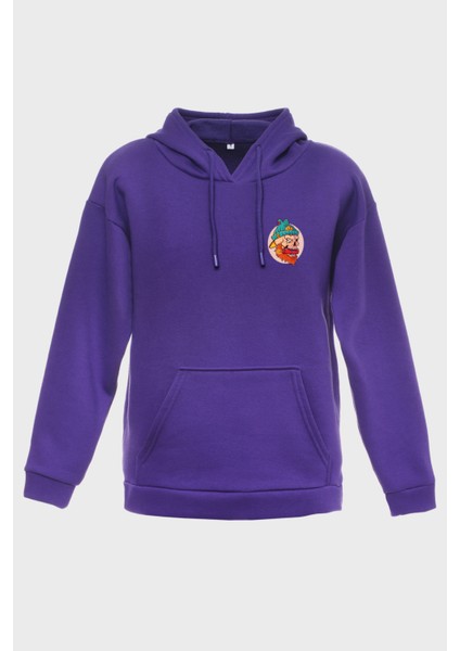 Dinamit Minimal Baskili Kapüşonlu Üç iplik Sweatshirt Oversize Hoodie